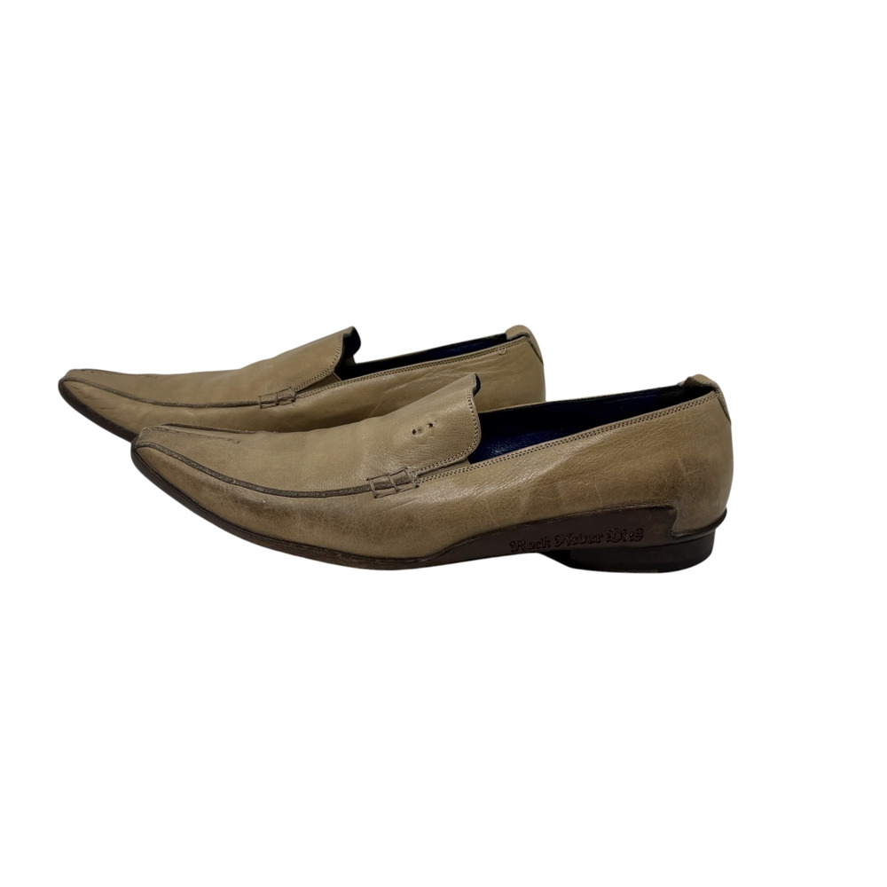 Mark Nason Rock Never Dies Slip On Tan Leather Loafer Shoes Made in Italy 10.5